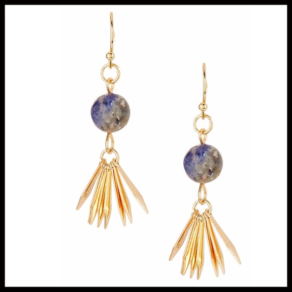 GENUINE LAPIS DAINTY BOHO TASSEL EARRINGS A2C - Picture 5 of 8